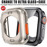 Apple Watch bumper case with front and rear screen protector for 40–46mm, Simples Market ultra glass set