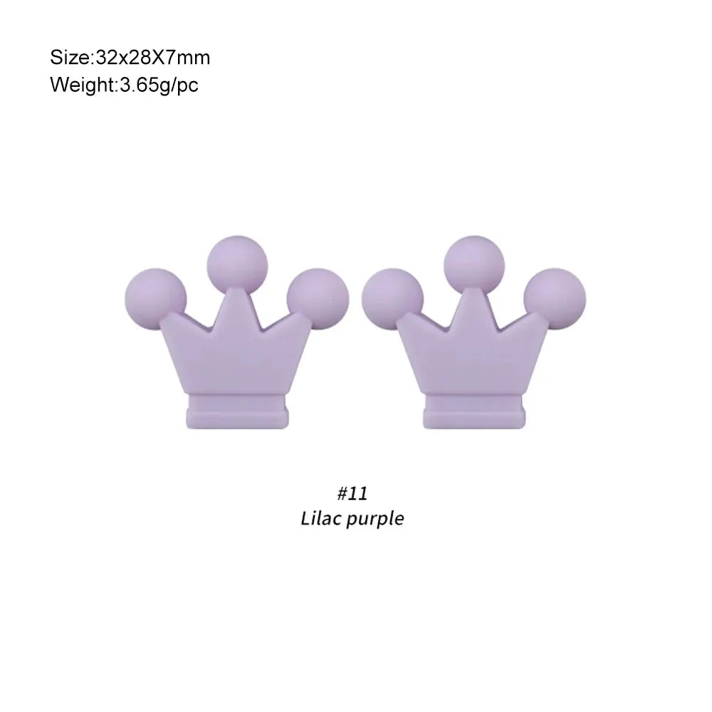 10Pcs Crown Bowknot Silicone Beads For Jewelry Making Diy Necklace Keychain Bracelet Craft Supplies