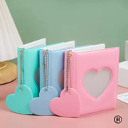 1 Piece 3 Inch Photocard Holder Heart Hollow Photo Album With 32 Pockets Card Binder For Mini Idol Pictures Storage Case