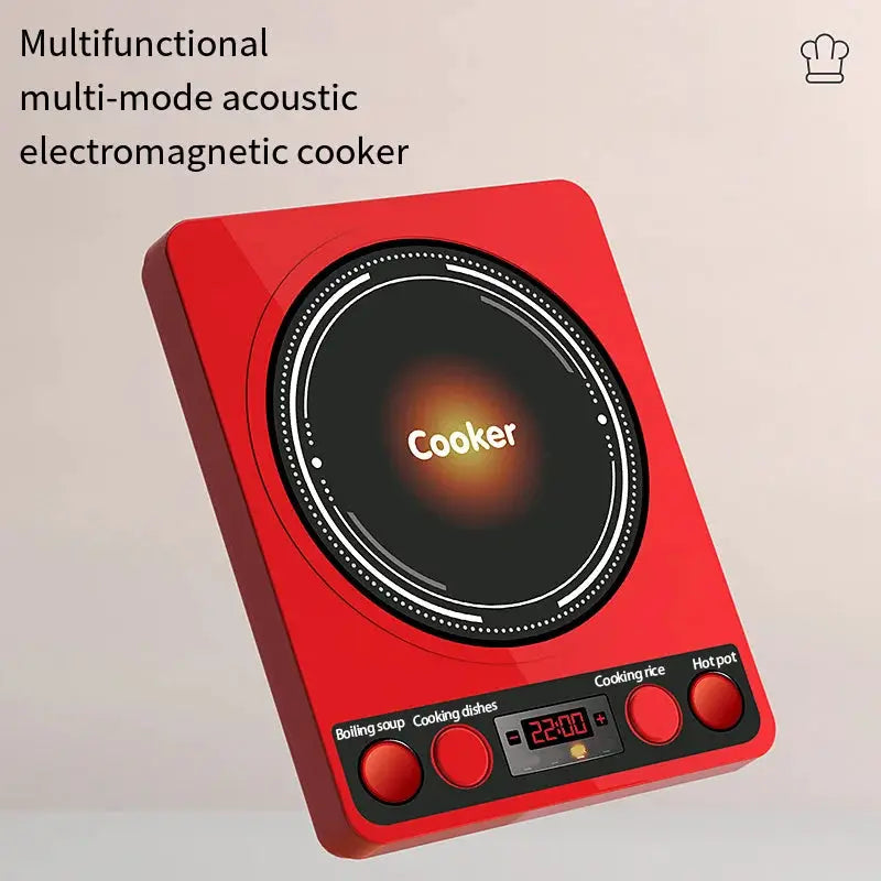 Children's Educational Play Kitchen Set With Simulated Induction Cooker Pretend Cookware And Cutting Toys For Boys