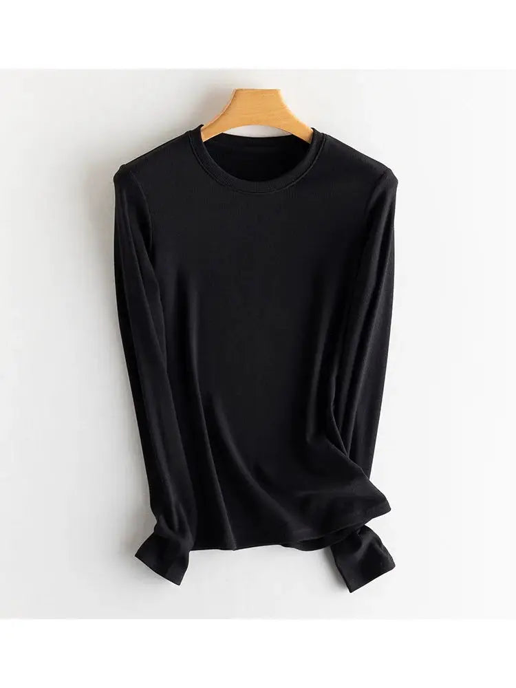 SuyaDream Women Silk Viscose Thermal Base Layer Top With Turtleneck For Warmth And Style