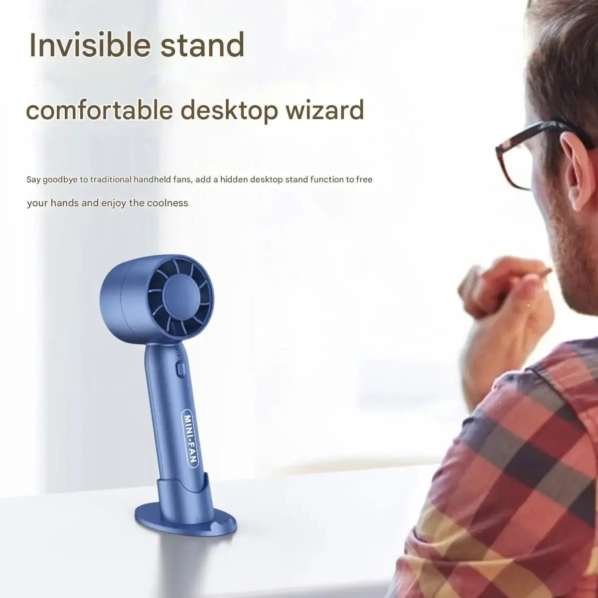 Turbo Handheld USB Rechargeable Mini Portable Fan With Desktop Stand For Outdoor Use And Long Lasting Battery