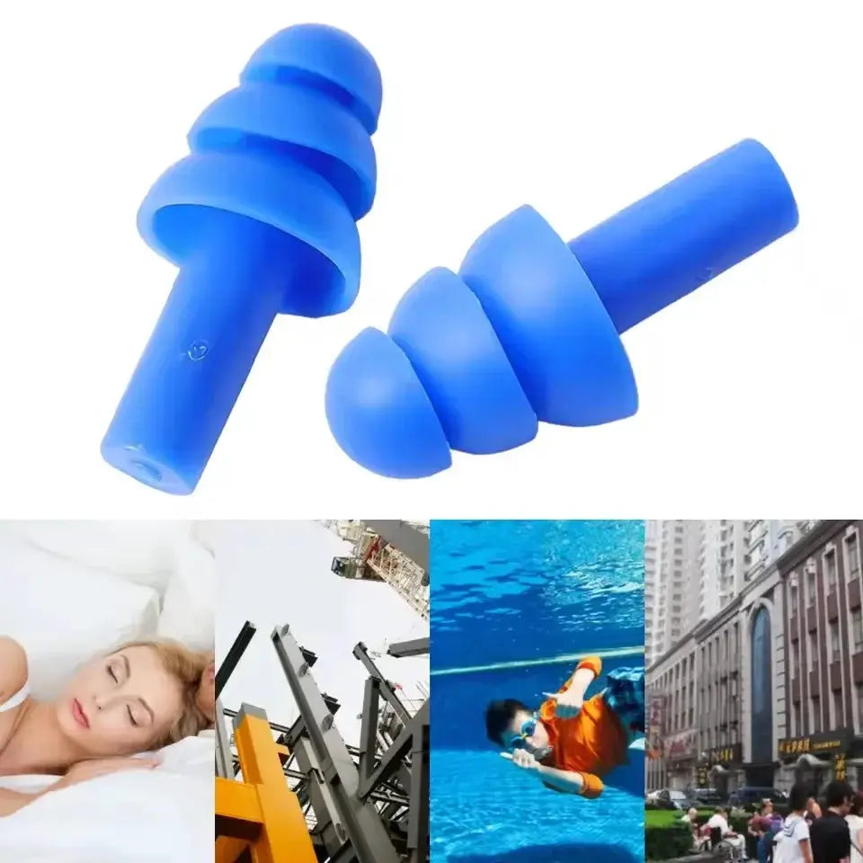 Reusable Silicone Ear Plugs For Sleeping And Swimming, Noise Cancelling, Waterproof With Box, 1 Pair