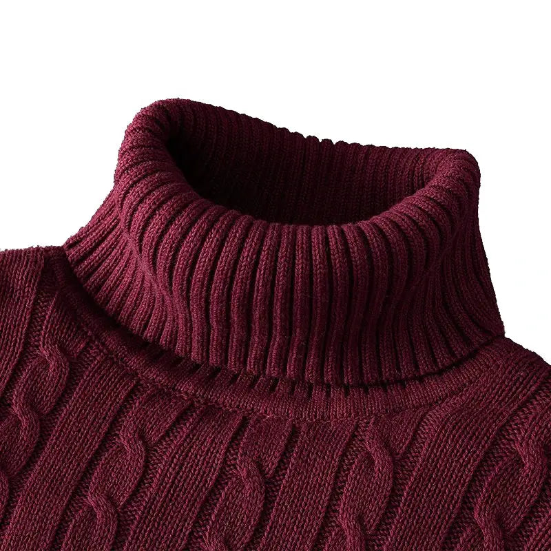 Men's Turtleneck Sweater Rollneck Knitted Jumper Casual Warm Winter Polyester Acrylic Blend