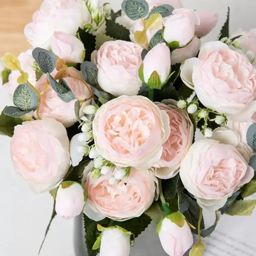 30cm Artificial Silk Peony Bouquet For Home Decor Wedding Centerpieces Vase Decoration Props
