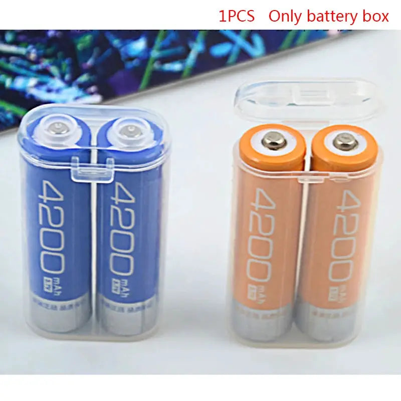 Portable Waterproof Clear 18650 Battery Storage Holder Case For Two Sections Safety Box
