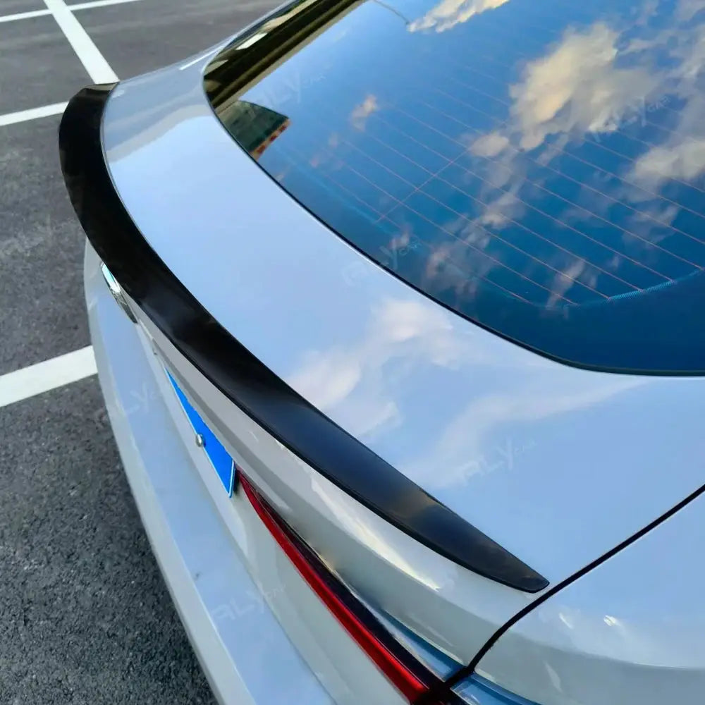 Car spoiler, 1.2m universal fit, black carbon-fiber look rear trunk wing