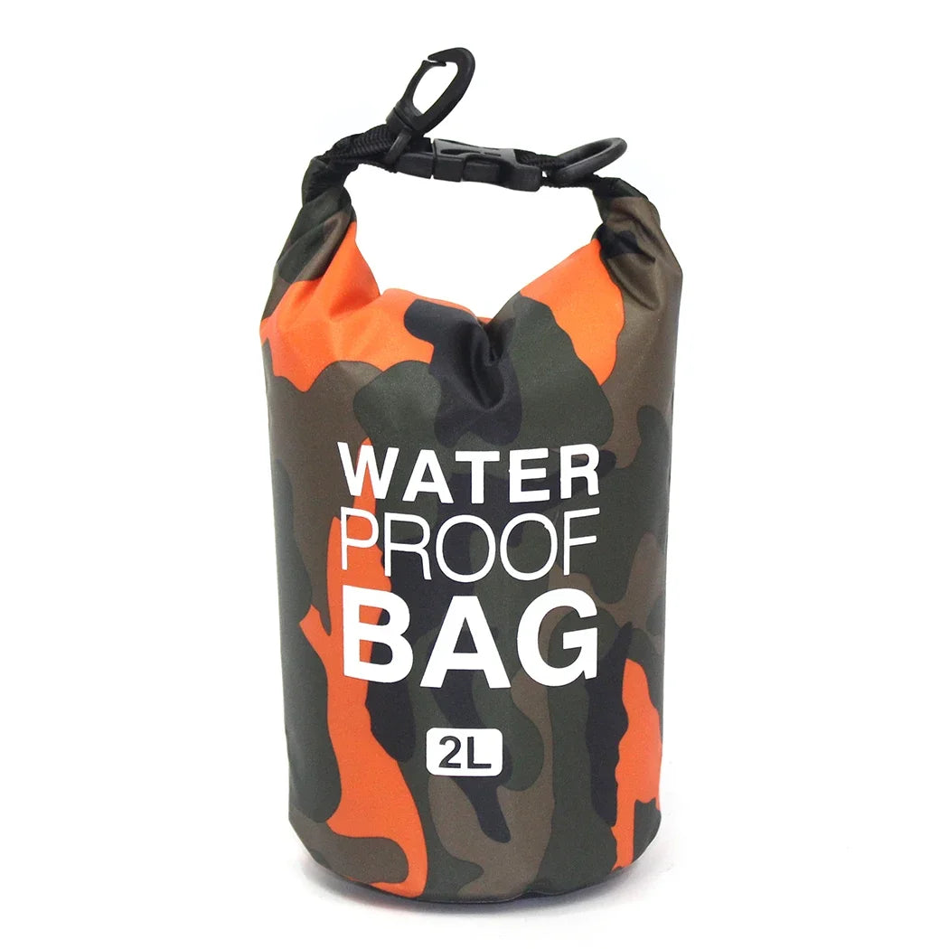 Simples Market dry bag waterproof 2L camouflage with roll-top closure and clip