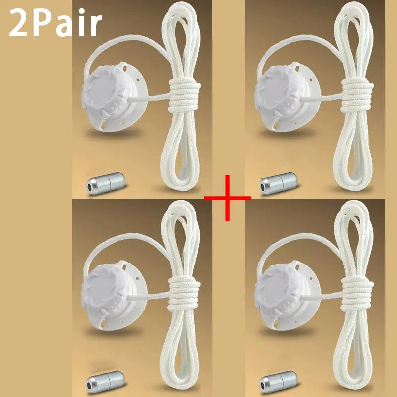 Shoelaces no-tie automatic with swivel buckle, white, 4 pairs displayed