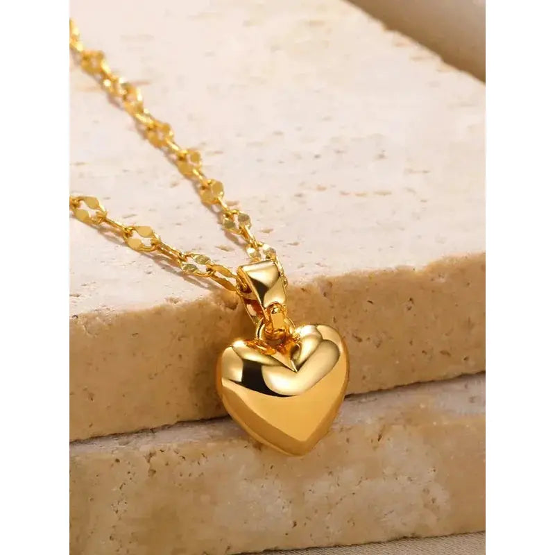 Stainless Steel Gold Beloved Charm Pendant Necklace For Women And Girls Collarbone Chain Holiday Gift