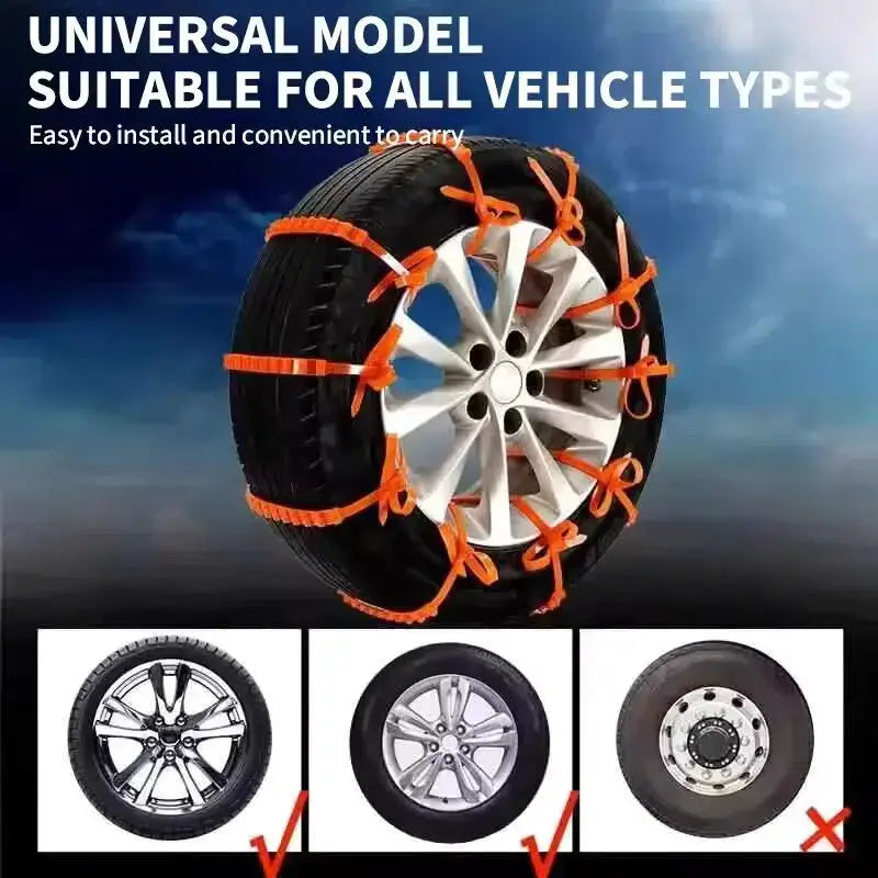10 Or 20 Pack Car Tire Chains For Winter Snow Traction Anti Skid Emergency Auto Accessories