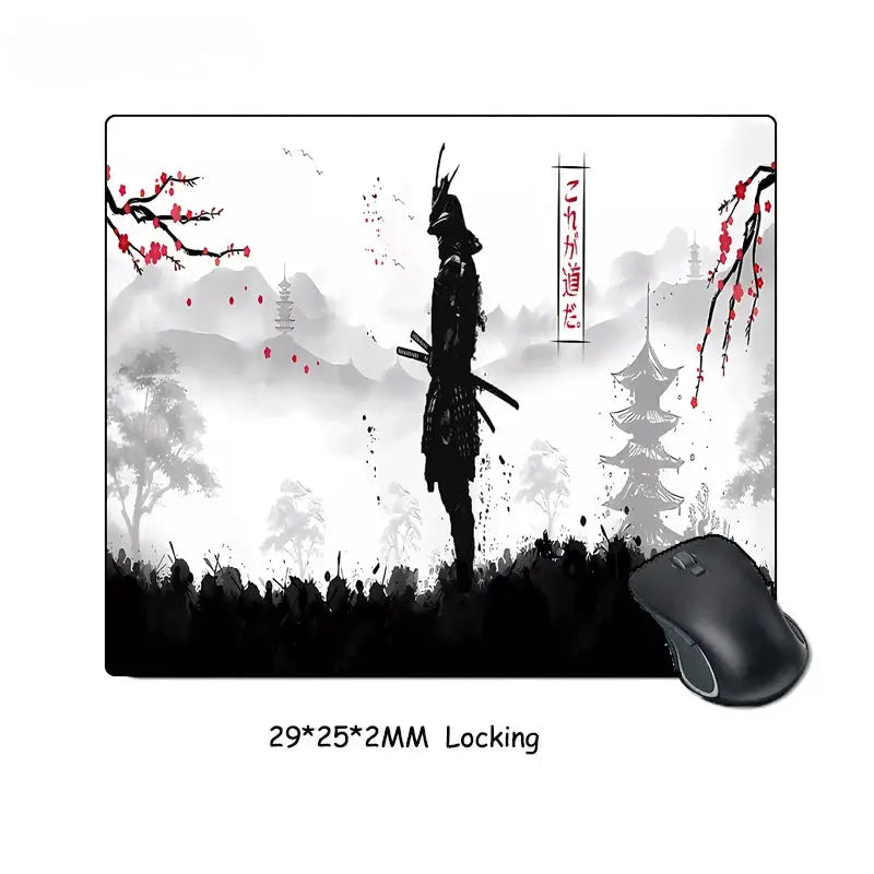 Samurai Warrior Mouse Pad Large Desk Mat For Gaming And Computer Accessories Keyboard And Laptop Black