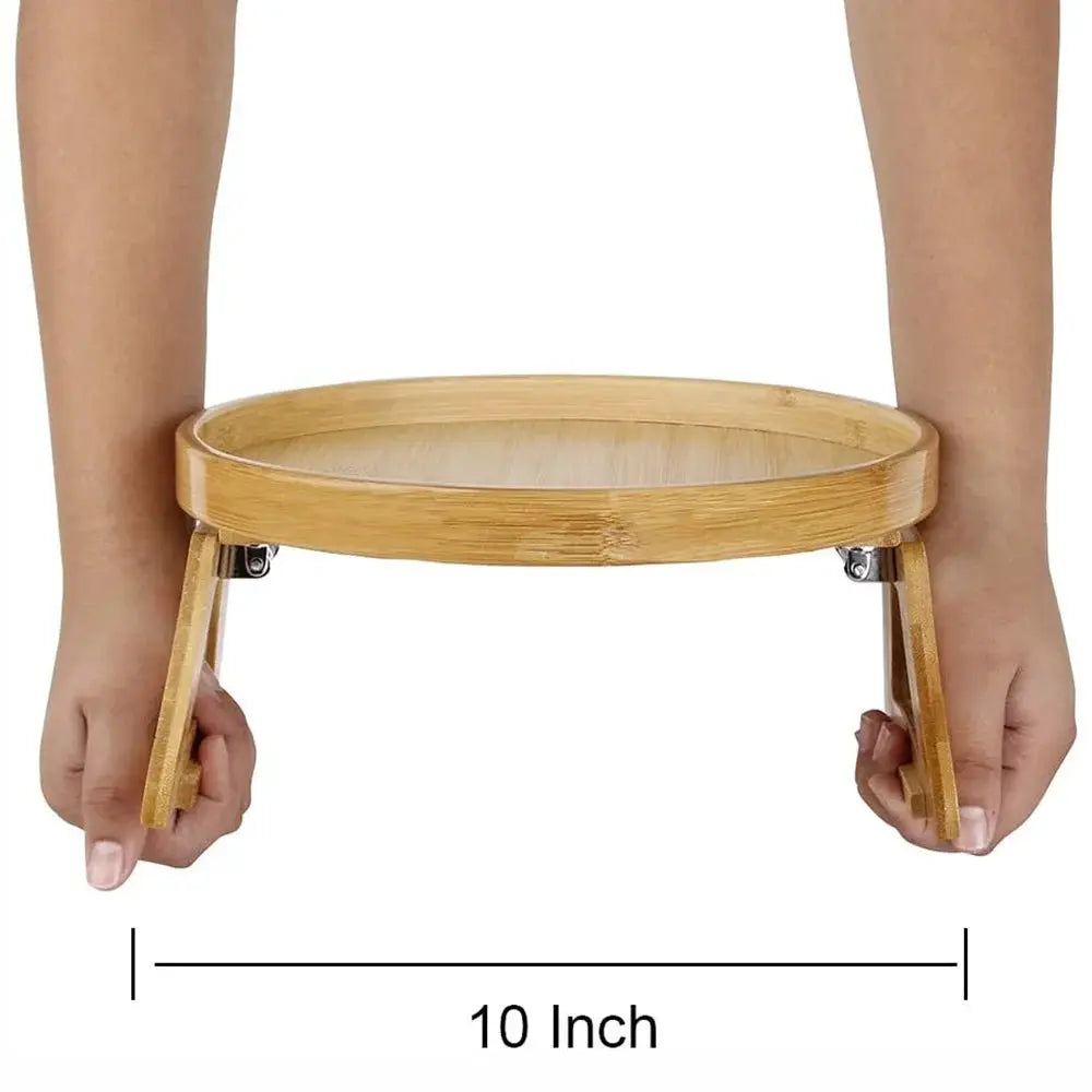 Natural Wooden Sofa Tray Table Clip On Armrest Tray For Remote Control TV Coffee And Snacks