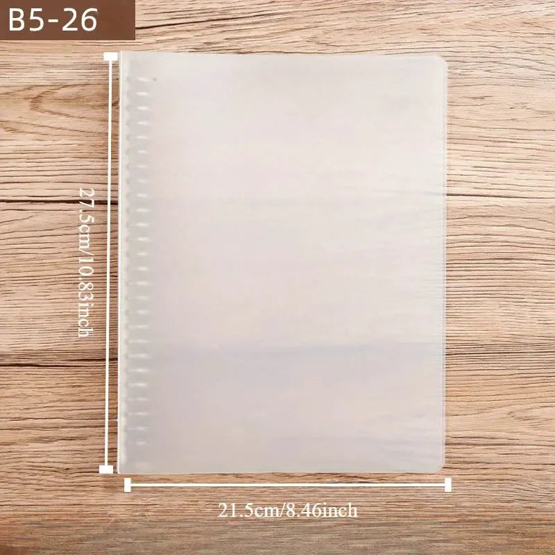 Simples Market 175-page ringed binder, translucent PP plastic with clasp closure
