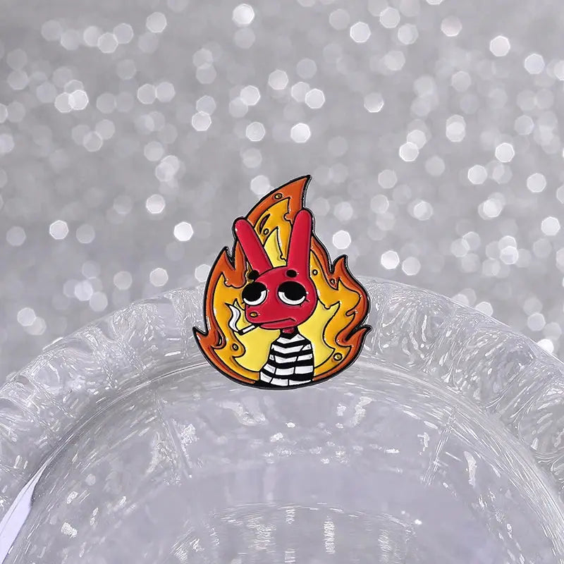 Red Rabbit Enamel Pin Custom Lapel Brooch Zinc Alloy Animal Jewelry Gift for Friends