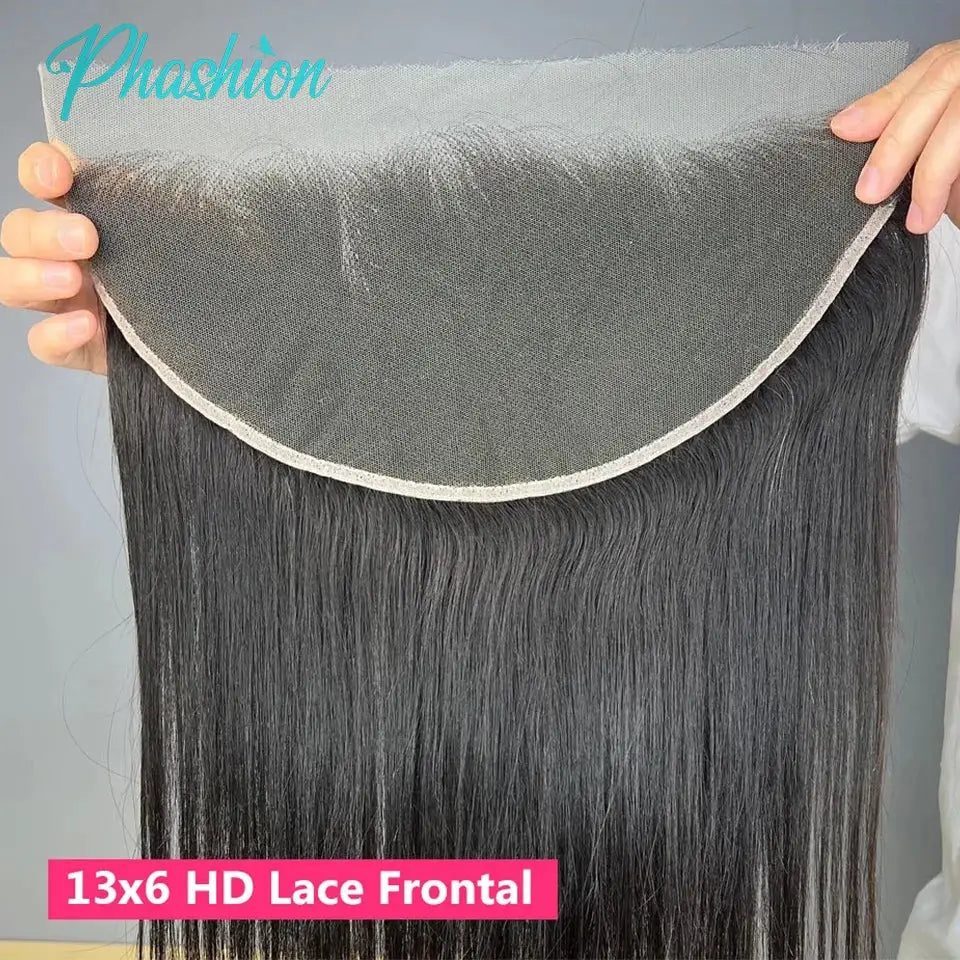 Phashion HD lace frontal hairpiece, 13x6, straight 100% Remy natural black hair by Simples Market