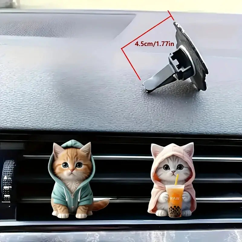 Cute Cat Acrylic Car Aromatherapy Vent Clip For Long Lasting Fragrance Decorative Car Accessory