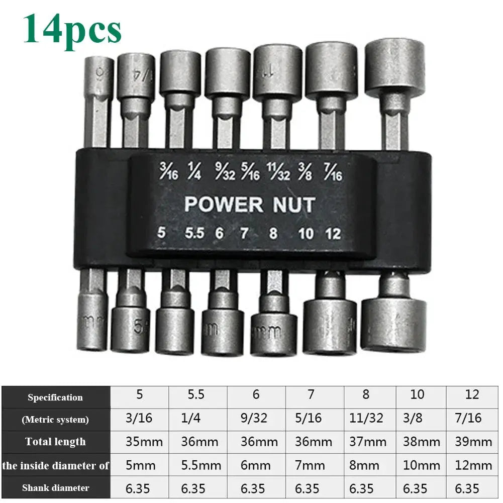 Slade 9 14 23 Piece Hex Socket Sleeve Nut Driver Set 5mm To 13mm Chromium Vanadium Steel