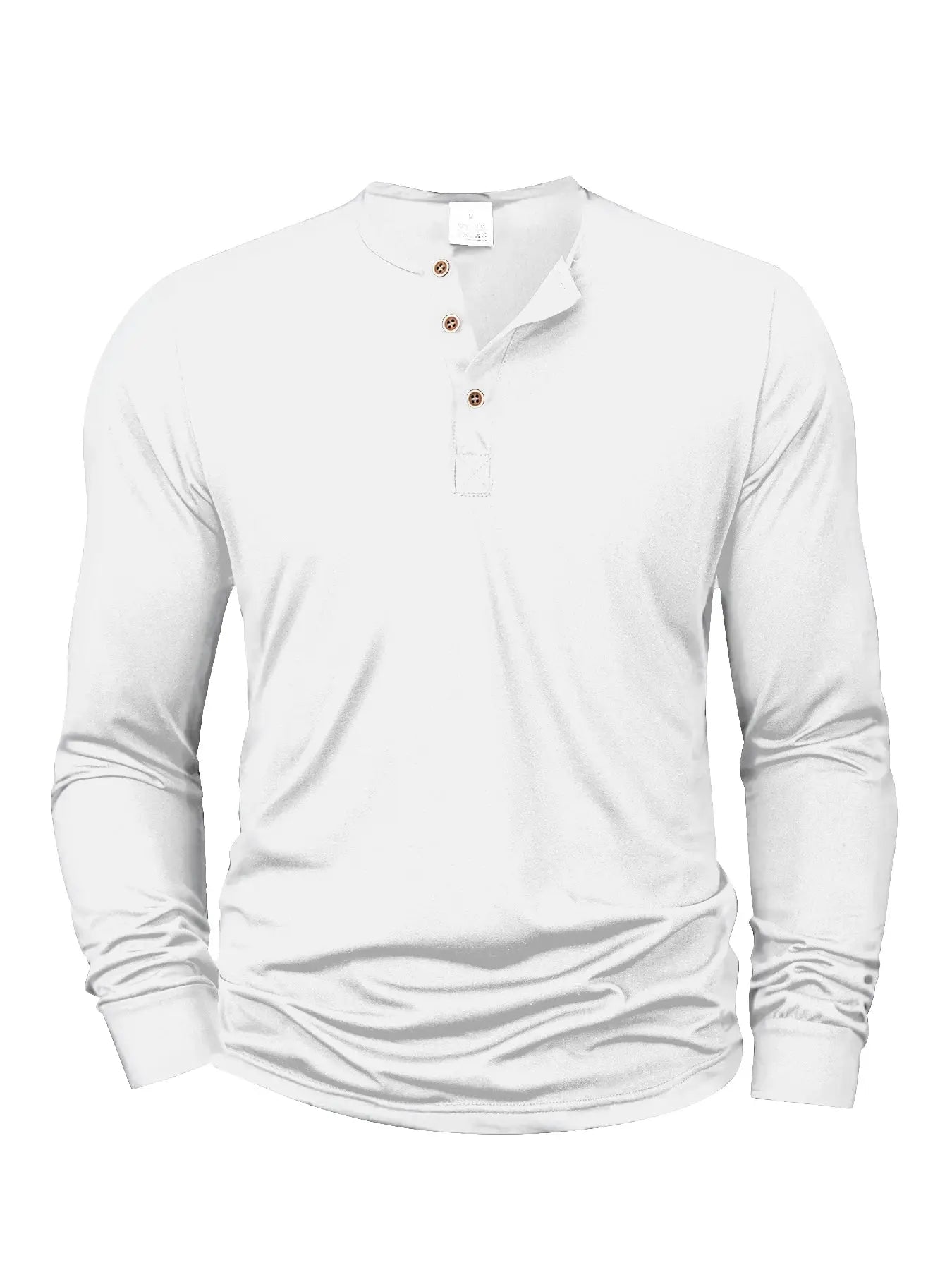 Mens Long Sleeve Henley Neck T Shirt Slim Fit Casual Button Shirt Comfortable Fitness Tee Cozy Top For Men