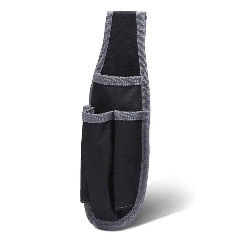 Simples Market portable hip tool bag, black polyester with gray trim, waist pouch for gadgets and tools