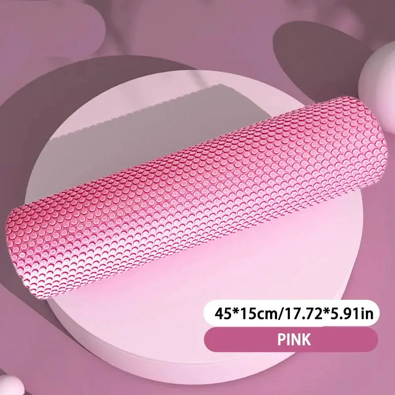 Eva Foam Yoga Roller Round Cylinder Hexagonal Shape Pilates And Home Workouts 9.6 Cm Diameter 30 Cm Length