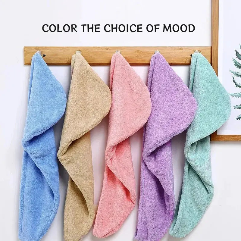 Microfiber Hair Towel Wrap For Women Shower Spa Head Turban Drying Hair Quick Dry Absorbent