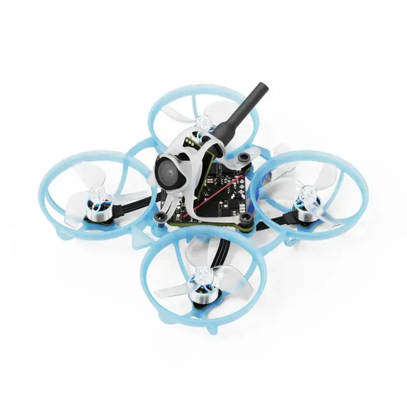 BETAFPV Air65 ll brushless whoop quadcopter with blue propeller guards, compact RC racing drone