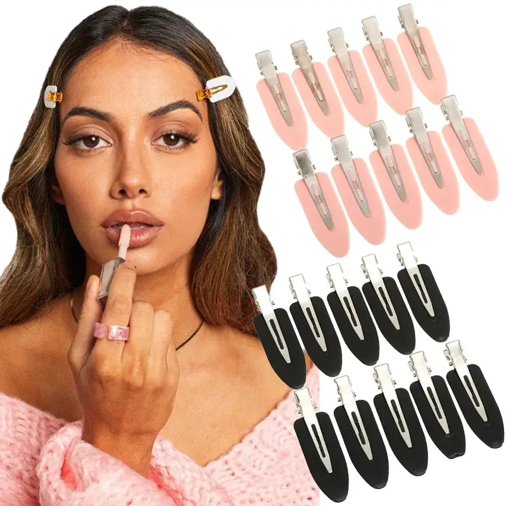 10 Pack LuxeLocks No Bend Seamless Hair Clips For Side Bangs And Face Washing Strong Grip Without Damage