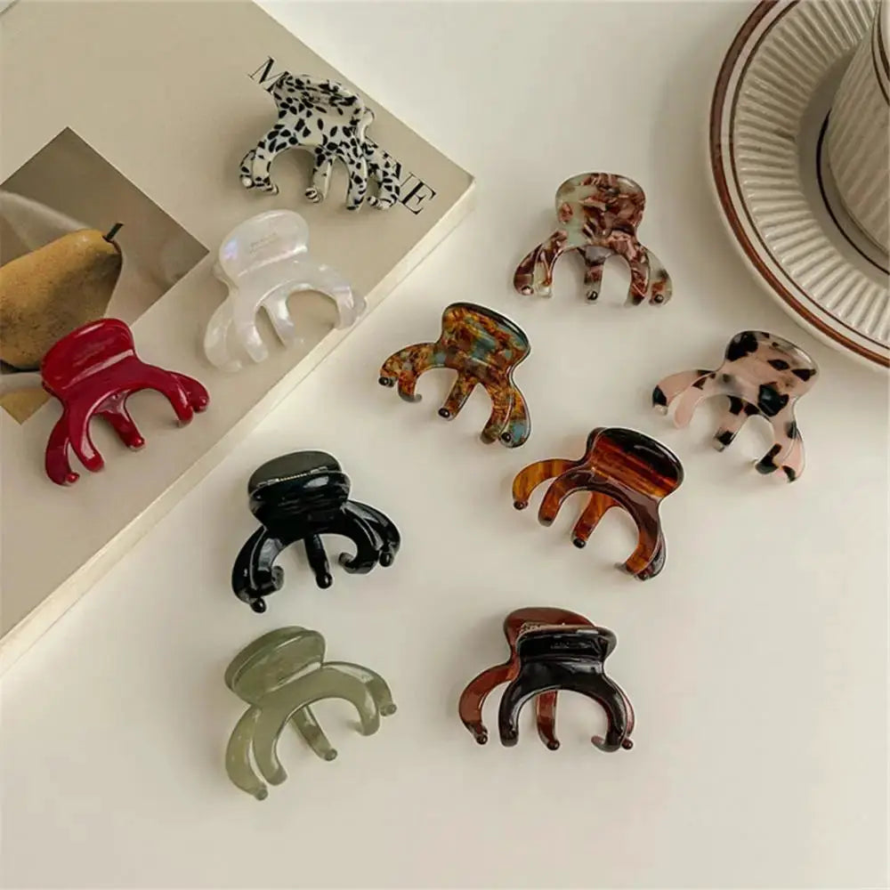 LuxeChic Parisian Hair Claw Clips Elegant Acetate Crab And Shark Clips For Women And Girls Retro Style