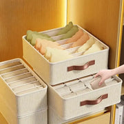 Fabric Drawer Organizers 1 To 5 Pack For Underwear Socks And Bras With Dividers Foldable Closet Shelf Organizer Box