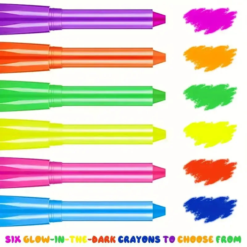 Six Piece UV Neon Face Painting Kit Glow Under UV Black Light Washable
