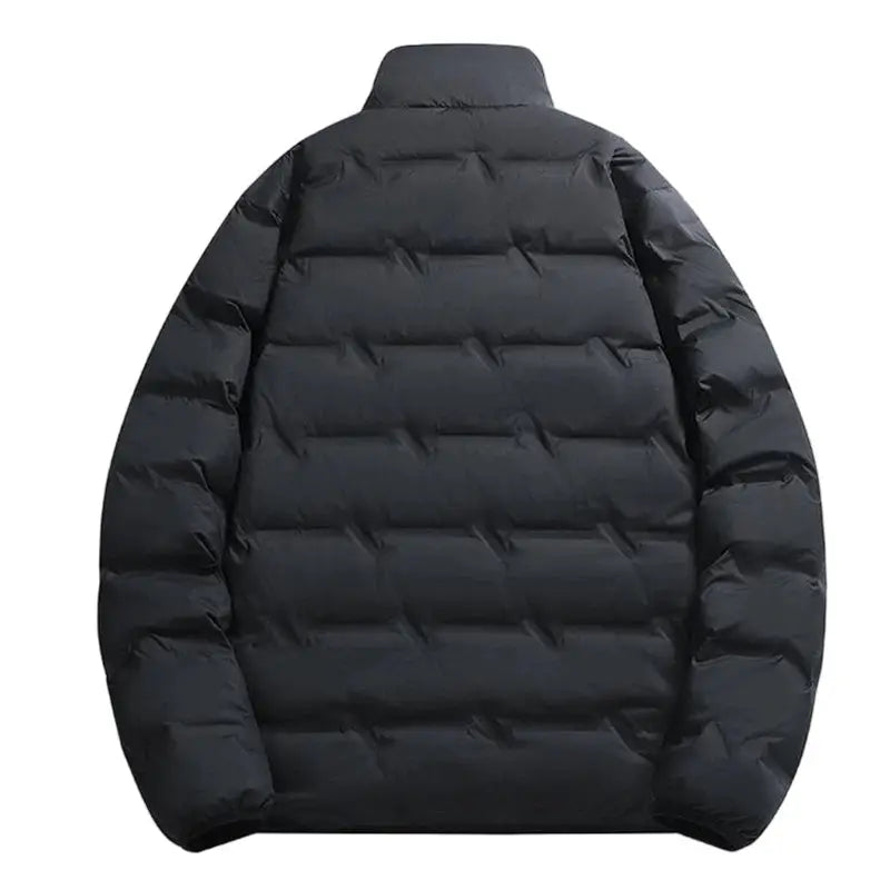 Simples Market winter men's puffer jacket, black duck-down, quilted, loose fit