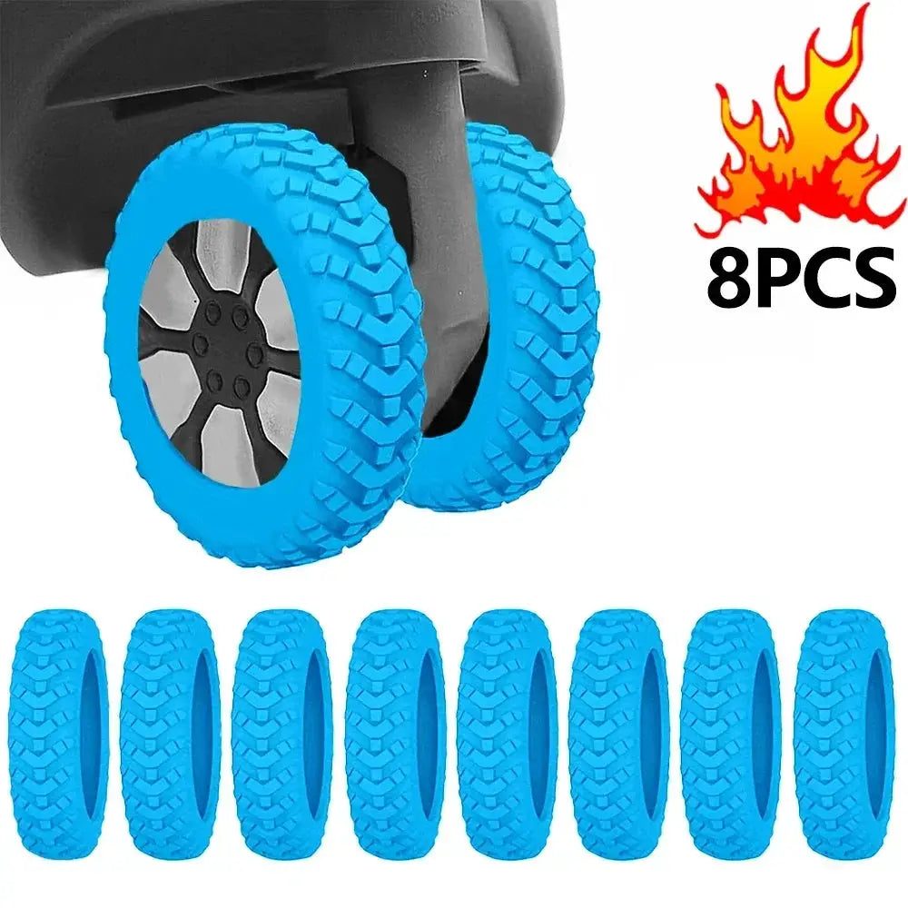 Silicone Wheel Protectors For Luggage Caster Wheels 8 Pieces Thickened Texture Noise Reduction