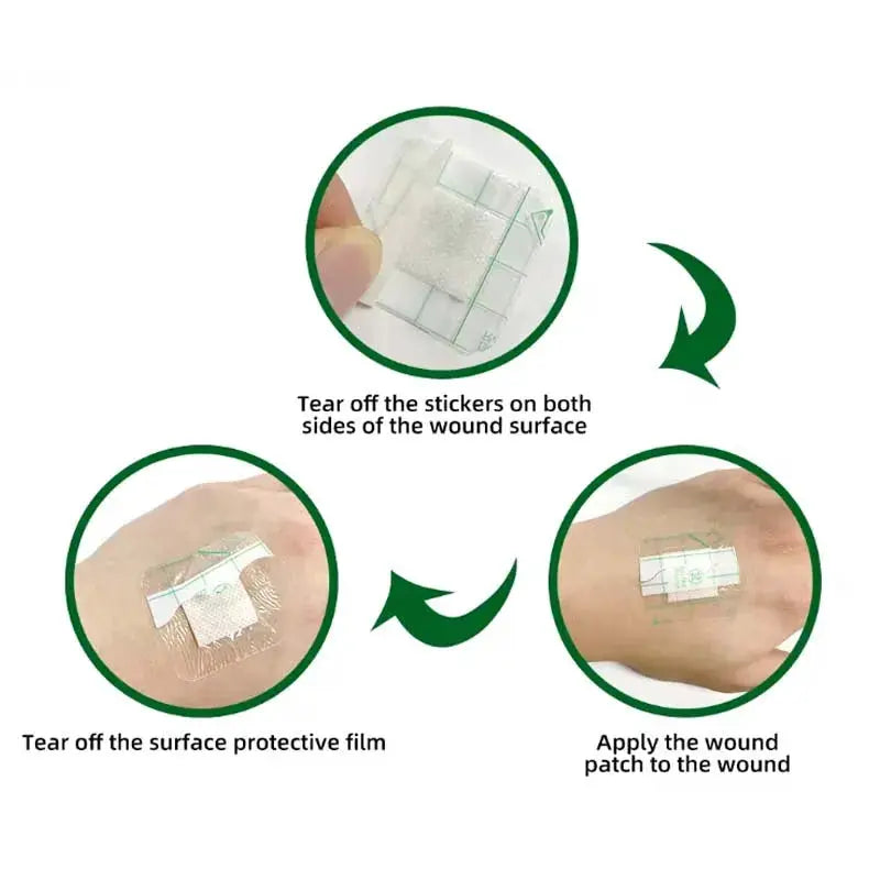 50 Pack Transparent PU Waterproof Wound Plaster Bandages 38 by 38mm Adhesive Bandage for Outdoor Home First Aid