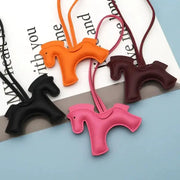Premium PU Leather Pony Embellishment Car Keychain Multicolor Horse Design For Bags Keys Gift Birthday