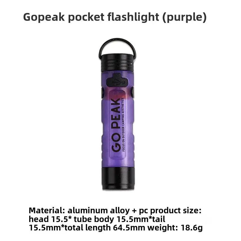 Gopeak pocket flashlight purple aluminum alloy body