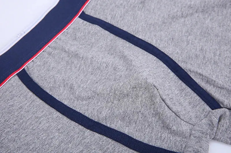 Simples Market 4-pack men's gray cotton boxer shorts with navy trim