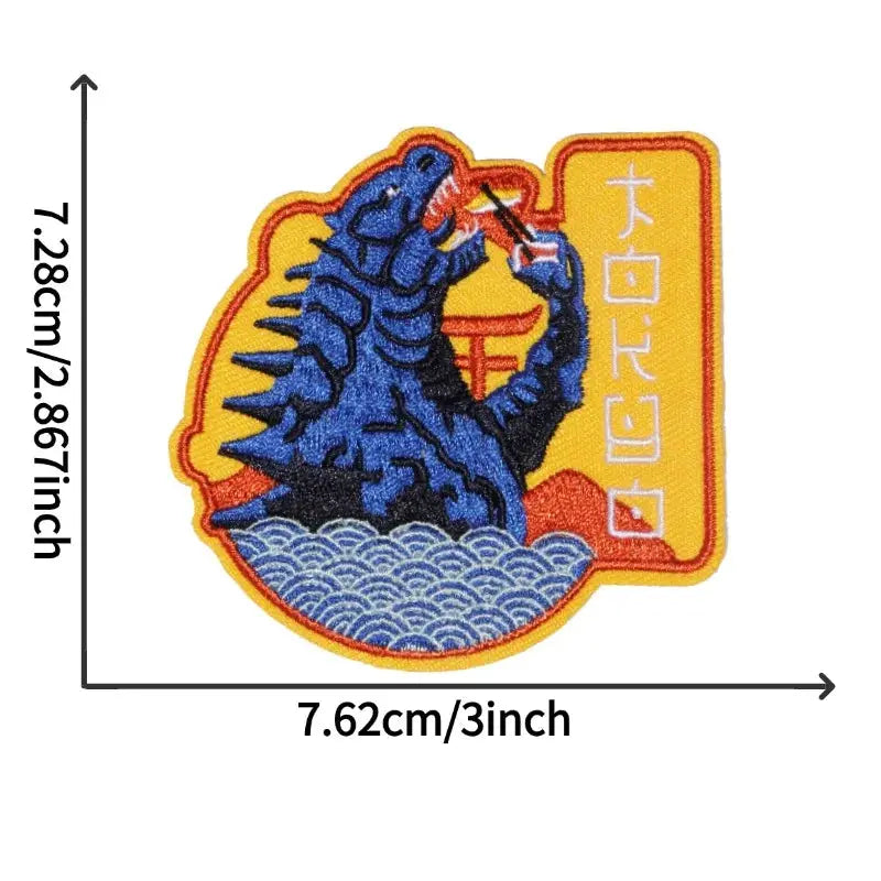 Tokyo Travel Embroidered Patch Sushi Design Iron On Sew On Patch For Clothes Hats Bags Jackets Landmark Gift