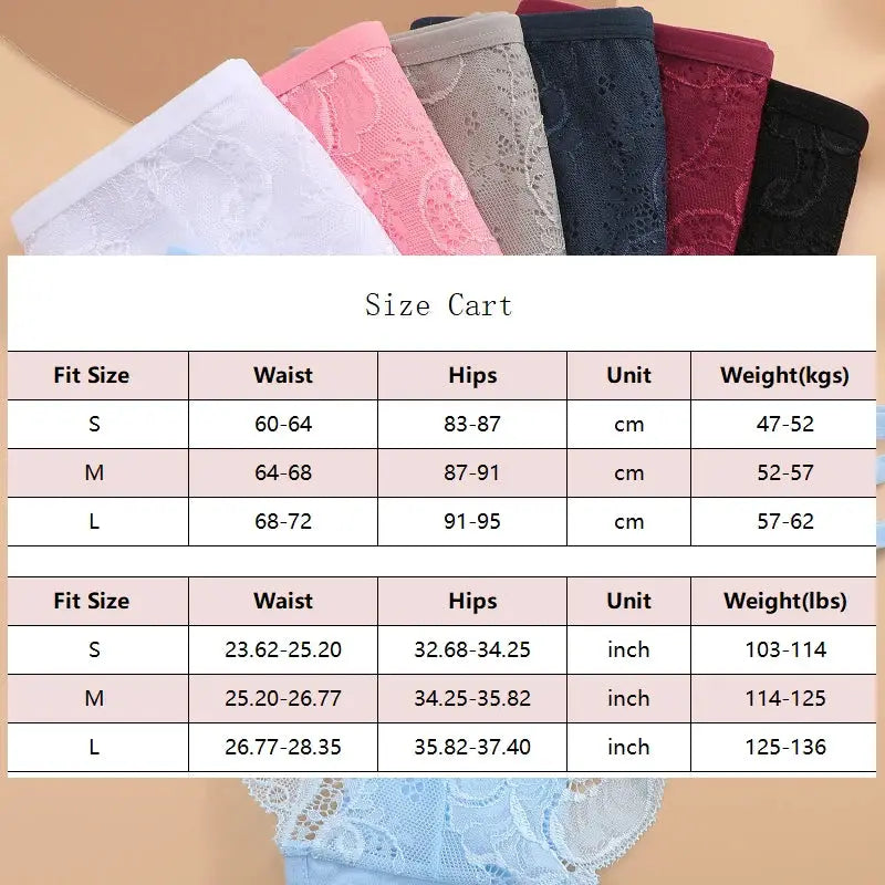 Floral lace panties set, 6-color low-rise hollow-out briefs by Simples Market