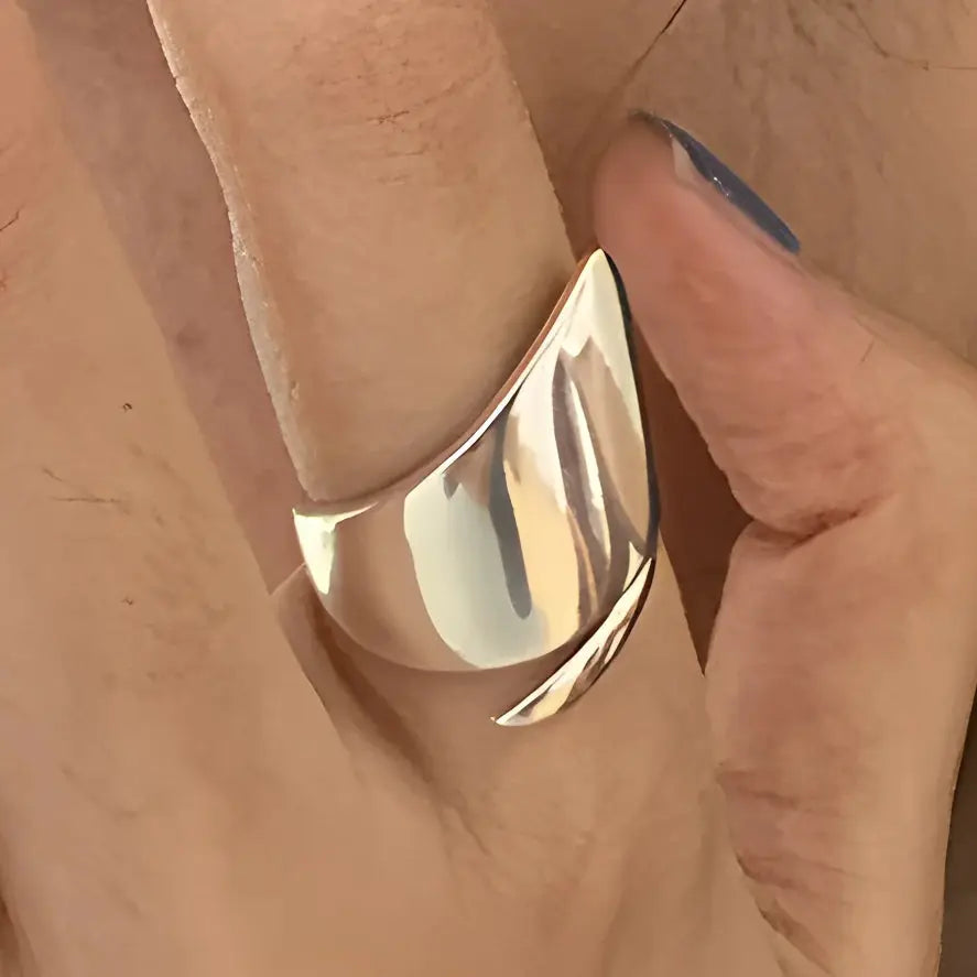 Ventfille 925 Sterling Silver Rings Fashion Hip Hop Vintage Couples Hollow Lines Punk Silver Party Adjustable Jewelry