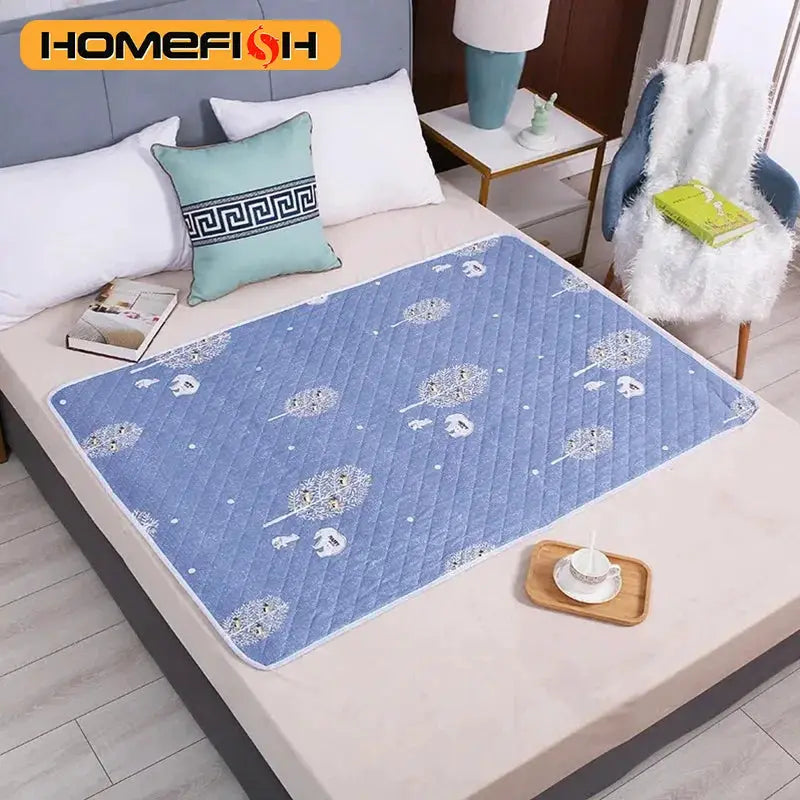 Homefish Washable Mattress Urine Mat Baby Toddlers Cartoon Bed Protector Diaper Bedding Urine Pads