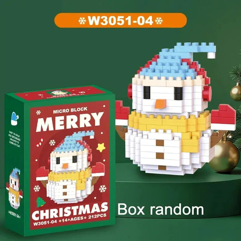 Christmas Micro Building Block Set Santa Claus and Reindeer Puzzle Table Decor for Kids and Adults