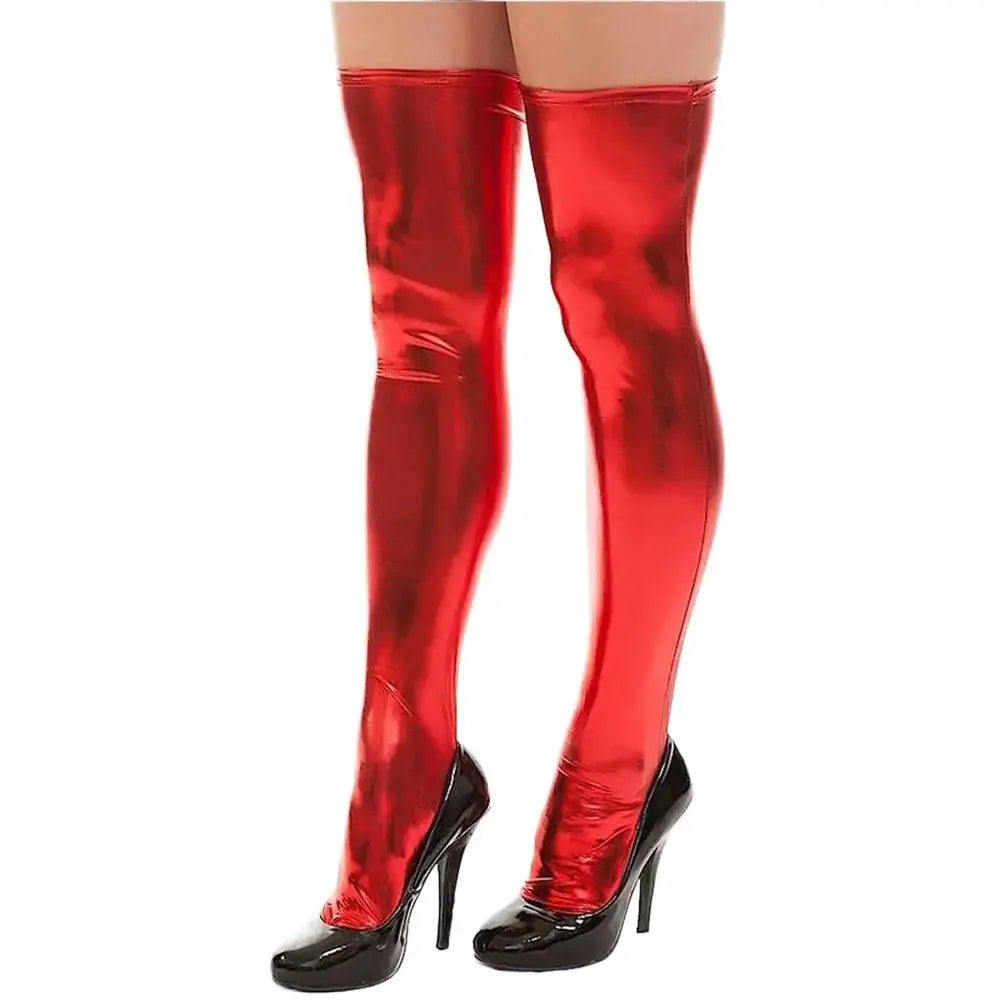 NovaLux PU Leather Thigh High Socks For Women Over Knee Stockings With Edgy Casual Comfort