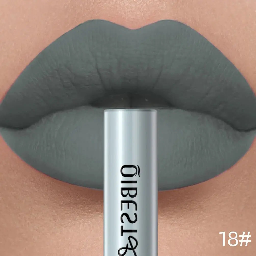 QIBEST Matte Liquid Lipstick Waterproof Long Lasting Velvet Lip Gloss Tint Tube Matte Nude Pigment Red Lipgloss Lips Makeup - Simples Market