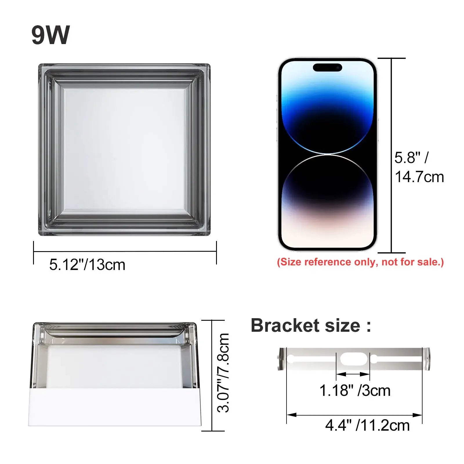 Simples Market LVL Modern 9W LED wall lamp; smokey grey square metal wall sconce