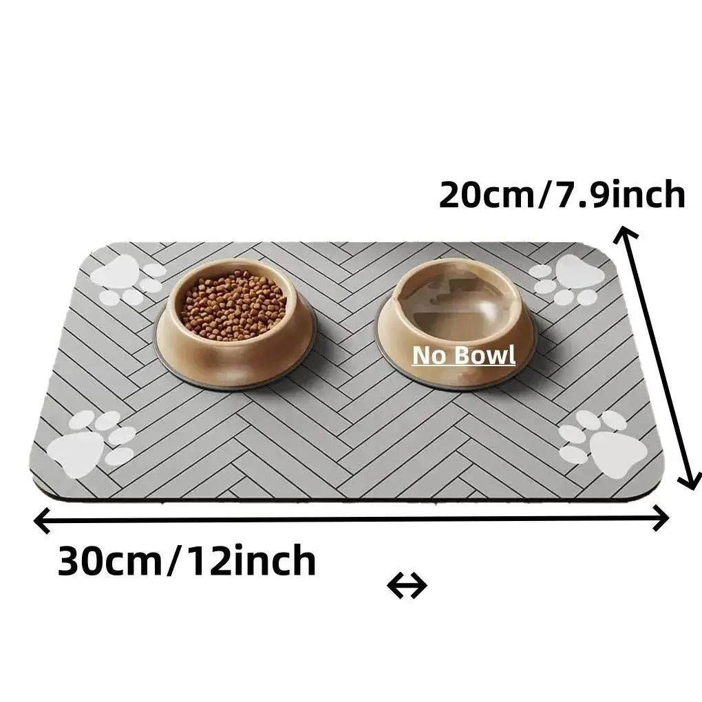Absorbent Pet Feeding Mat With Waterproof Rubber Backing Non Slip For Dog And Cat Food And Water Bowls Quick Dry
