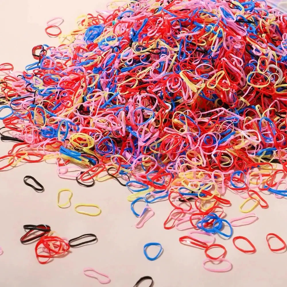 Colorful Disposable Rubber Band Hair Ties For Girls Bulk Pack 500 1000 2000 Pcs Ponytail Holders Kids Hair Accessories