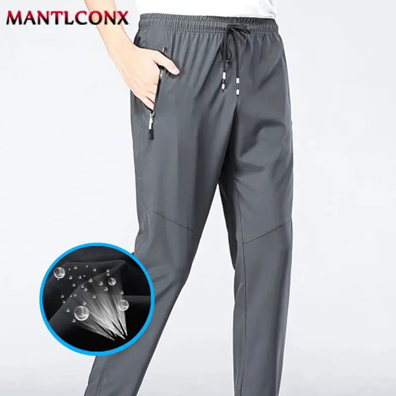 Simples Market men's breathable quick-dry gray jogger pants with elastic waist and drawstring