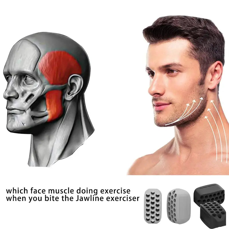 Silicone Jaw Exerciser Facial Toner For Jawline Fitness And Neck Toning Tool Double Chin Reducer