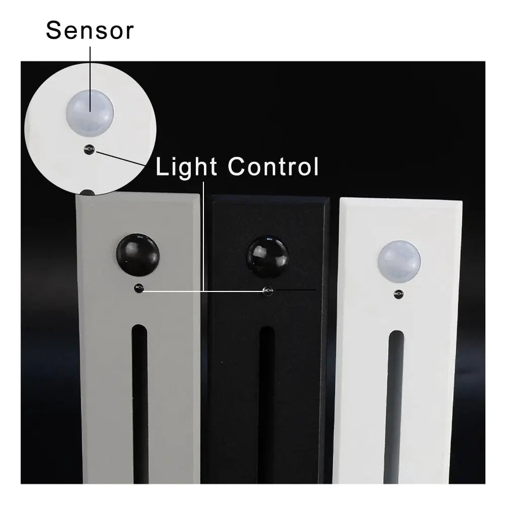 SANDI smart stair light set; three recessed wall lamps in gray, black and white with motion sensor and light control, 3W